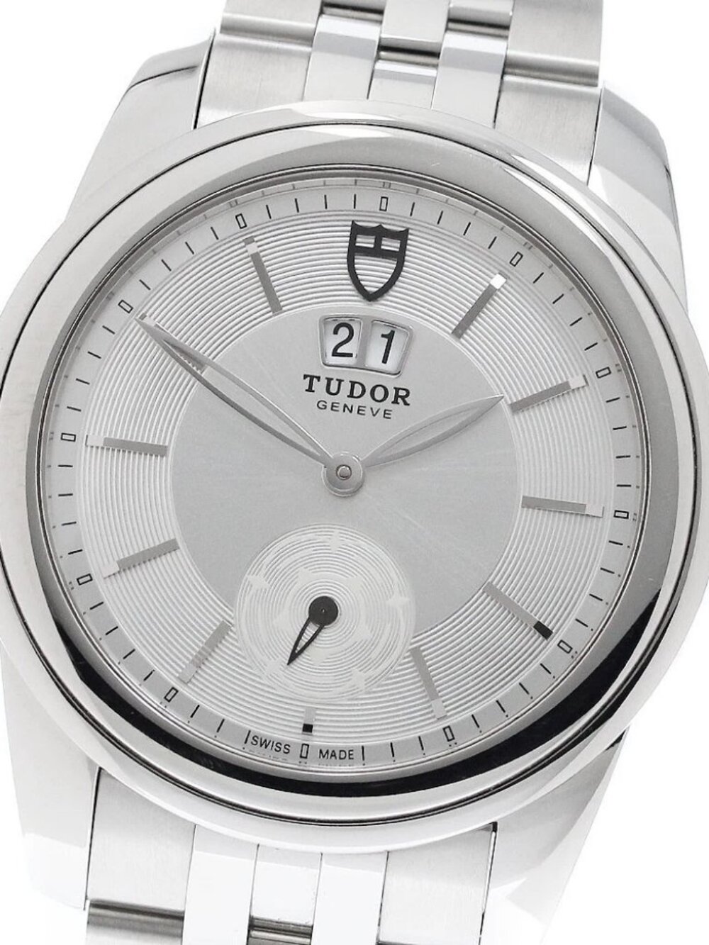 TUDOR Glamour 57000 Double date Silver Dial Automatic Men's Watch_971140